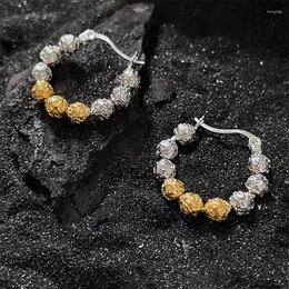 Hoop Earrings Trendy Silver Gold Colour Stud Linked Beads Lucky Punk For Women Girl Gift Fashion Jewellery Dropship Wholesale