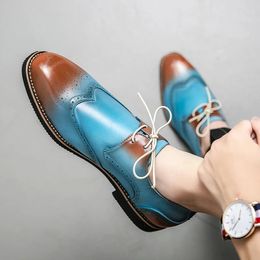 Dress Shoes Mixed Colors Men Fashion PU Leather Leisure High Quality Oxford Brogue Wedding Party