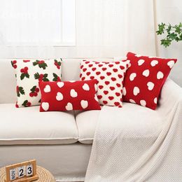 Pillow Lamb Velvet Jacquard Love And Cute Valentine's Day Celebration Cover Living Room Sofa Bay Window Bed