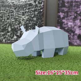 Party Decoration 3D Paper Mould Non-Finished Rhinoceros Model Folding Work DIY Craft Home Desk Floor Decor Figurines Miniatures