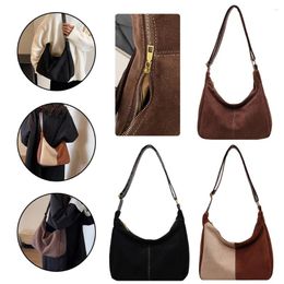 Drawstring Women Retro Armpit Tote Bag Soft Crossbody Satchel Large Capacity Trendy Hobo Faux Suede Shoulder Fall Shopper