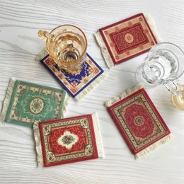 Table Mats Cup Easy To Clean Fine Workmanship Anti-scalding Living Room Persian Mini Woven Rug Mat Bowl For Party