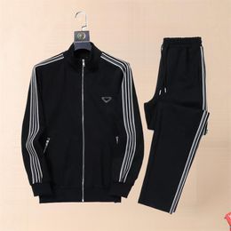 Men Sportswear Set Brand Mens Tracksuit Sporting Fitness Clothing Two Pieces Long Sleeve coat + Pants Casual Men's Track Suit#A5