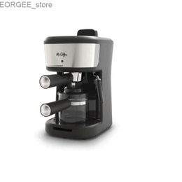Coffee Makers 4-Shot Steam Espresso Cappuccino and Latte Maker in Black Coffee Machine Y240403