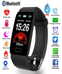 114 Meteo a banda intelligente Meteo per pressione arteriosa Monitoraggio del cardiaco Monitoraggio Fitness Tracker Smart Watch Waterproof Men Women Wids7009745