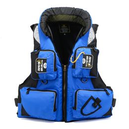 FX LXXL Professional Life Jacket Vest Fishing Polyester Adult Safety Survival Swimming Boating Drifting 240403