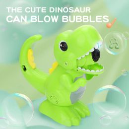 Electric Dinosaur Bubble Machine Children's Outdoor Toys Automatic Summer Creative Magic Bubble Blower Holiday Birthday Gift