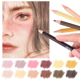 Pencils 12pcs Skin Tone Coloured Pencils Oil Based Drawing Pencil Beginner Artist Colouring Book Drawing Sketching Art Portrait Set