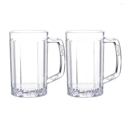 Wine Glasses 2 Pcs Household Beer Mug Glass Drinking Plastic Disposable Tumbler Rupees Items