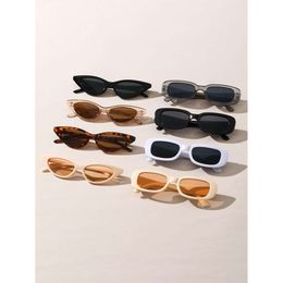 8pcs clássico boho gato olho quadrado quadro y2k Óculos de sol de moda uv400 para férias férias legais ao ar livre acessórios diários