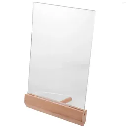 Decorative Plates Sign Holder Acrylic Certificate Display Stand Po Frame Set Diploma Base Wood Kickstand