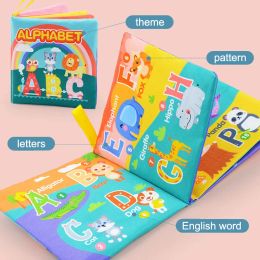0-12 Monthes Baby Cloth Book Fruits Animals Cognize Puzzle Book Infant Kids Early Learning Educational Fabric Books Toys