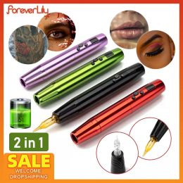 Guns 2in1 Wireless Tattoo Pen 12000RPM Semipermanent Makeup Pen Eyebrow Eyeliner Makeup Tool Body Tattoo Machine Micropigmentation