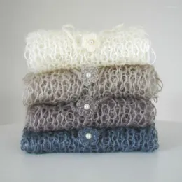 Blankets 60 30mm Hand Knit Mohair Wraps Wrap Born Pography Baby Shower Gift Props