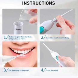 10PCS USB Rechargeable Oral Flosser Oral Flossing Dental Stains Braces Scaler Manual Scaler Portable Dental Water Jet