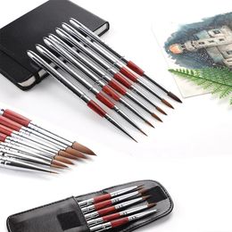 Portable Stainless Steel Watercolour Brush 5pcs Set Round Head Detachable Pocket Pen Hook Line Travel Painting Art Supplies 240318