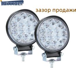 2PC Round 140W LED Work Light Spot Lamp Offroad Truck Tractor Boat SUV UTE 12/24V 9000LM 6000K Driving Lamp Car Accessories