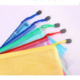 5 PCS A4/A5/A6 Mesh Zipper Pouch Document Bag Waterproof Zip File Folders School Office Supplies Pencil Case Storage Bags