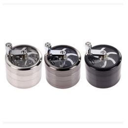 Greante de erva de erva de 4 camadas com alça de moinho Holdre Silver Kitchen Accessories Gadget Ferramentas de culinária Hot Sale