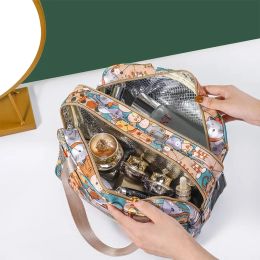New Women Cosmetic Bag Portable Travel Makeup Bag Toiletry Wash Bags Waterproof Double-layer Storage Box Neceser Mujer Organiser