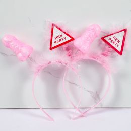 1Pcs Funny Penis Headband Tiara Novelty Nude Sex Toys Hen Night Bachelorette Party Supplies Bride To Be Wedding Decorations