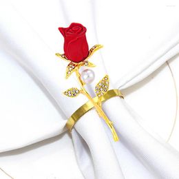 Table Cloth 3 Pcs Christmas Decorations Rose Napkin Rings Clasps Bands Serviette Decorative Holder