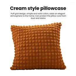 Pillow Stain-resistant Case Elegant Solid Colour Square For Modern Home Decoration Polyester Sofa Bedroom