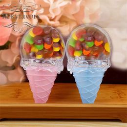 Party Decoration 12PCS Lovely Acrylic Ice Cream Favours Holder Kids Birthday Sweet Decors Gifts Baby Shower Ideas