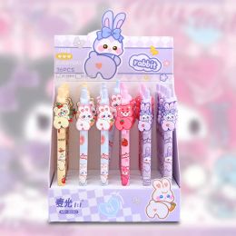 Pencils 36Pcs/Lot Kawaii Cartoon Rabbit Mechanical Pencil Cute Silicone Automatic Pencils Sharpening Free Pencil Girl School Stationery