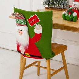 Chair Covers Holiday Cover Snowman Festive Christmas Removable Washable Dining Room Seat Protectors With Cute