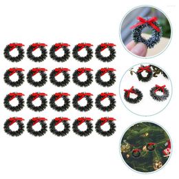 Decorative Flowers 20 Pcs Dollhouses Christmas Small Wreath Pendants Toy Room Garland Miniature Decor