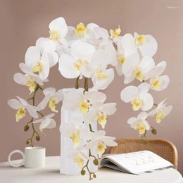 Decorative Flowers 9heads/bunch Valentine's Day Artificial Butterfly Orchid Gifts DIY Living Room Decoration Fake Flower Wedding Simulation