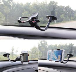 Universal Cars Windshield Mobile Phone Mount Bracket Holder Stand for iPhone 5 6 7 Samsung S7 S6 edge Retail Package3244047