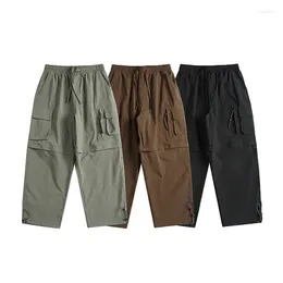 Men's Pants Men Detachable Legs Loose Casual Outdoor Sport Cargo Cityboy Drawstring Wide Leg Shorts Pant Women Baggy Trousers