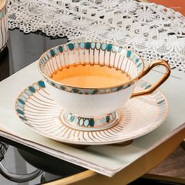 Cups Saucers Bone China Coffee Cup Ceramic Light Luxury Exquisite Plate Spoon Set British Afternoon Tea