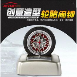 Wall Clocks V8 Engine Electronic Alarm Clock Bedroom Study Tyre Type Rotating Intelligent Mini