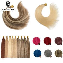 Extensions Red I Tip Hair Extensions Human Hair 1.2cm Keratin Natural Hair Extension Nail Bond Capsule NonRemy Pink Hair