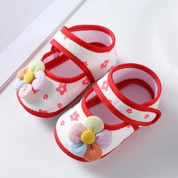 First Walkers Baby Girls Soft Toddler Shoes Infant Sole Colorful Flowers Princess Sandals Flat