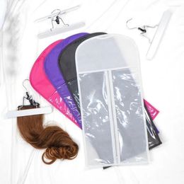 Storage Bags With Hanger Wig Bag Portable Dust-Proof Prevent Moisture Transparent Waterproof Wigs Pouch Hair Extensions