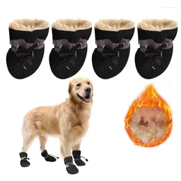 Dog Apparel 4pcs/Sets Winter Warm Shoes Puppy Kitten Waterproof Non-Slip Outdoor Walking Boot Protective Pet Accessories