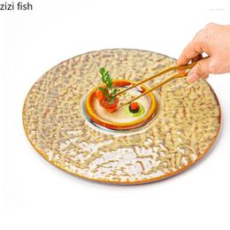 Plates Round Ceramic Dinner Plate Western Steak Dessert Sushi Sashimi Dish Fruit Salad Bowl Dim Sum Dishes
