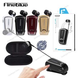 Headphones Fineblue FV3 Mini Wireless Bluetooth Headset Ears in Lotus with Wire Clip Earphones Handsfree Earbuds Retractable Headphone