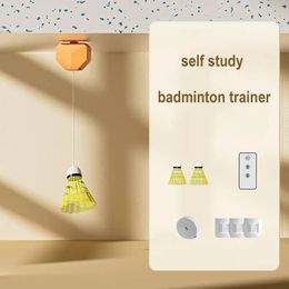 Electric Adjustable Self Study Badminton Trainer Automatic Rebound Practise Robot Professional Stretch Training Tool 240402