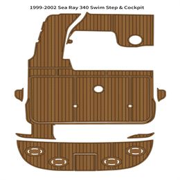 1999-2002 Sea Ray 340 Swim Platform Cockpit Pad Boat EVA Foam Teak Floor Mat SeaDek MarineMat Gatorstep Style Self Adhesive
