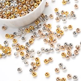 3mm 300pcs CCB Plating Acrylic Round Beads Loose Spacer Beads For Jewellery Making DIY Bracelet Earring Necklace Accessory