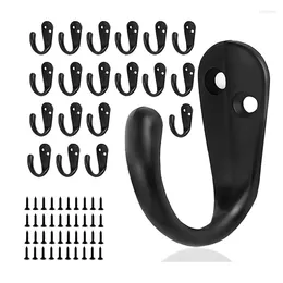 Hooks 20PCS Wall Mounted Metal Coat Hanger For Hanging Coats Robe Key Towel Cap Coffee Cup