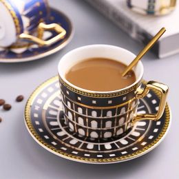 Cups Saucers Porcelain Luxury Coffee Travel Espresso Reusable Kitchen Fancy Juego De Tazas Afternoon Tea Set