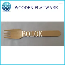 Party Decoration Disposable Wooden Beaf Fork Grade A 14cm Flatware Cutlery Camping Cake Decoation Wedding Food Yoghourt