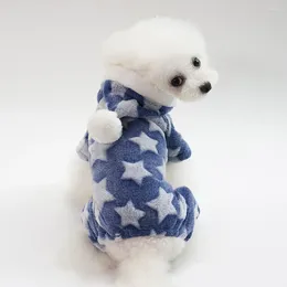 Dog Apparel Clothing Winter Pyjamas Four Legs Fleece Insulation Star Pattern Design Pets Wear Beautiful Fashion To Keep Warm Cold