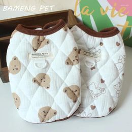 Dog Apparel Winter Bichon Cotton Pet Clothes Thickened Vest Teddy Warm Cartoon Animal Pattern Supplies